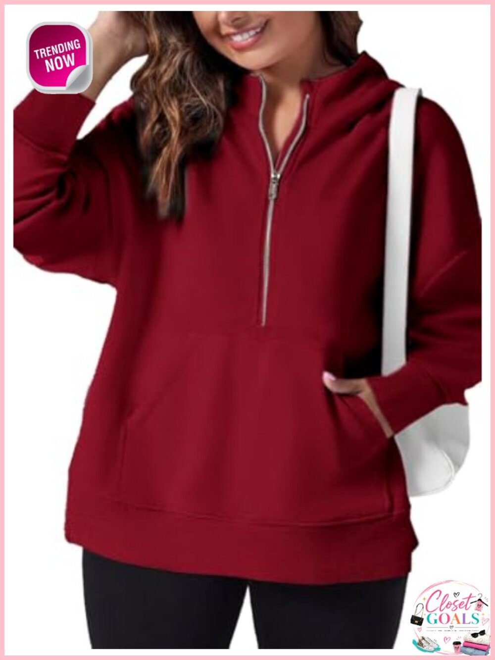 Plus Size Half Zip Sweatshirt Oversized Hoodie Kangaroo Pocket Pullover